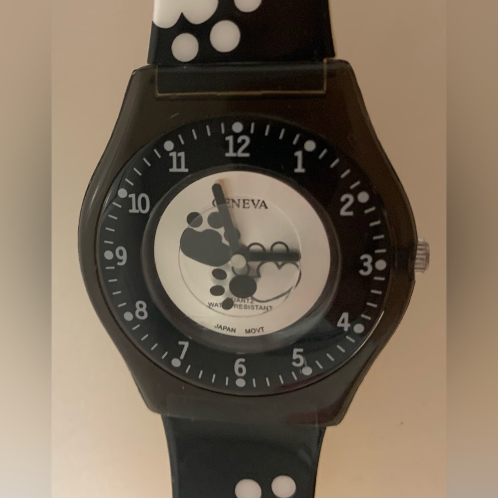 Geneva Black Case with Pale Yellow Strap Watch “1990-2000”